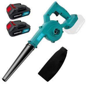 Mini souffleur sans fil, aspirateur &eacute;lectrique &agrave; feuilles l&eacute;ger et portable, livr&eacute; avec deux batteries 3,0 Ah et un chargeur, adapt&eacute; aux pelouses/jardins. - Neuf