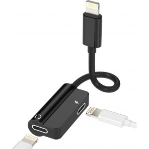 Thef-Adaptateur Lightning Jack Casque Accessoires Câble Aux Écouteurs Chargeur Pour Apple Iphone 14 13 12 11 Pro Max 7 8 Plus X Se Xs Xr Pour Ipad Air Répartiteur De Charge Casquettes Fiche Headphone - Neuf