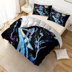 Parure De Lit 3 Pieces Marvel Silvery Surfer Cartoon Avec Housse De Couette, Super Douce Et Polyvalente Pour Toutes Les Saisons, Pour Chambre &Agrave; Coucher, Chambre D'amis (1 Housse De - Neuf