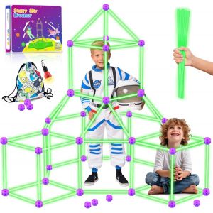 Lbgwp60-100 Pièces Kit De Construction - Brille Dans Le Noir, Fort Pour Enfants De 3 À 13 Ans, Châteaux Tunnels Créatifs, Tente De Jeux Et De Camping Pour Intérieur Et Extérieur, Forteresse De - Neuf