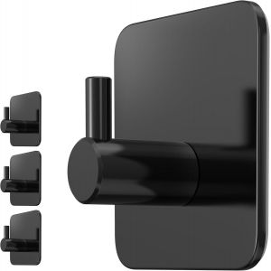 Lot de 6 crochets porte-serviettes sans perçage - Blanc - Sans perçage - Pour une fixation solide - Crochets adhésifs en acier inoxydable - Crochets adhésifs solides pour salle de bain - Neuf