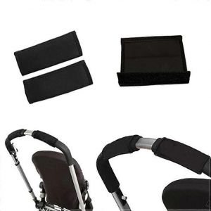 2pcs Poussette B&eacute;b&eacute; Poign&eacute;e Barre Couverture Chariot Accoudoir Antid&eacute;rapant Nylon Tissu Couverture Poign&eacute;e Manchon Poussette B&eacute;b&eacute; Poign&eacute;e Housse - Neuf
