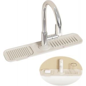 Jgd-Tapis Evier Cuisine, Tapis Evier 45 * 10 Cm , Protege Evier Cuisine D&eacute;coupable, Tapis D'&eacute;vier Pour La Plupart Des Robinets, Beige Tapis De Robinet De Cuisine, 1 Pi&egrave;ce - Neuf