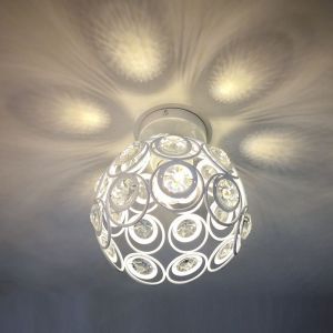 Plafonnier Moderne En Cristal Blanc, Mini Lustre Semi-Encastré En Cristal E27, Idéal Pour L'éclairage Intérieur, Le Salon, Le Porche Ou Le Couloir. - Neuf
