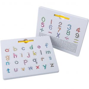 Tableau d'apprentissage de l'alphabet des nombres, tableau d'écriture magnétique, jouet éducatif pour la motricité fine, fournitures de classe C-C - Neuf