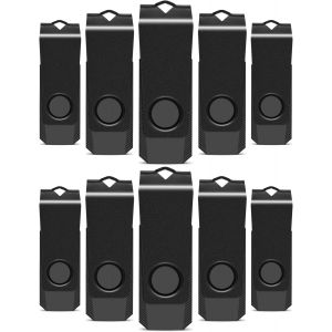 TTA-Cle USB 1 Go Lot de 10 Clé USB 2.0 Multicolore Clef USB 1 Go,pour Le Stockage et La Sauvegarde de Données(10 Noir) - Neuf