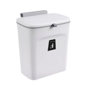 Petite poubelle suspendue pour plan de travail de cuisine (blanche) 23 x 13 x 26 cm - Neuf
