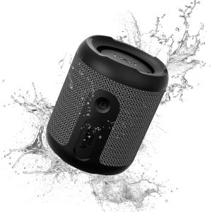 Bo&icirc;tier Bluetooth portable puissant, radio FM, r&eacute;sistant &agrave; l'eau, batterie de 13 heures, lecteur MP3, microphone sans fil, Aux-In, USB-C, TWS | Haut-parleur noir titane | Sun - Neuf
