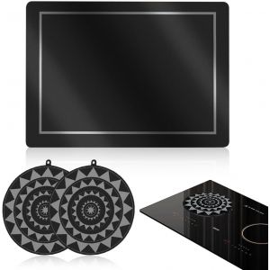 Lot De 3 Tapis De Protection Pour Plaque &Agrave; Induction,En Une Seule Pi&egrave;ce,Tapis &Agrave; Induction,Couverture De Plaque De Cuisson Pour Cuisini&egrave;re &Eacute;lectrique,Plaque &Agrave; Induction - Neuf