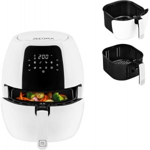 lbgwp60-Knapper Grand Friteuse Sans Huile 1800 W, Plage De Températures 60-200°C, Temps De Chauffe 60S, Grande Capacité Du Panier 6L, Revêtement En Téflon, 9 Programmes, Minuterie - Neuf