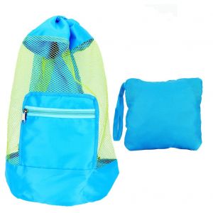 Sac A Dos De Grande Capacite En Nylon Et Maille Pour Enfants, Sac De Rangement Pour Jouets, Activites De Plein Air, Bleu - Neuf