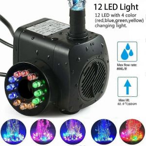 Pompe à eau submersible ultra silencieuse 140 Gph10w) Pompe à lumière LED colorée - Neuf