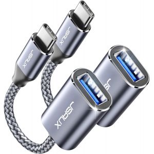 SUBZONAL-Adaptateur USB C vers USB 3.0 Lot de 2 Câble OTG USB Type C Mâle vers USB A Femelle Compatible avec iPhone 16 Pro Max/15 Pro Max Plus, iPad Pro, MacBook Pro/Air, Galaxy S24/S23/S22 Ultra-Gri - Neuf