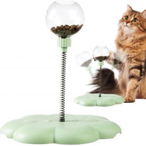KAL-Balle Qui Fuit ¿ Jouets Amovibles Pour Chat Avec Tige À Ressort | Balle Amusante Pour Fuites De Nourriture, Balle Interactive Pour Chat De Petite, Moyenne Et Grande Race - Neuf