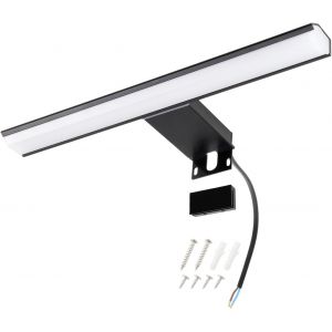 Lampe Led Pour Miroir 8w 580lm,Lampe Pour Salle De Bain 30cm,Ip44 Anti-Éclaboussures,4000k Blanc Neutre Installation Facile,Couleur Noire - Neuf