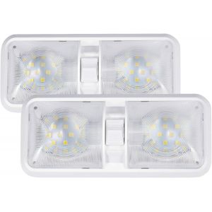 Lot De 2 Plafonniers Led 12 V Pour Camping-Car, Caravane, Bateau, Lumière Blanche Naturelle, 6 W, Avec Interrupteur - Neuf