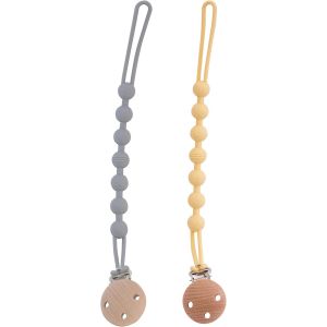Lot De 2 Attaches-T&eacute;tines En Silicone Sans Bpa-Clip De S&eacute;curit&eacute; Pour B&eacute;b&eacute;,Gar&ccedil;on Et Fille-Facile &Agrave; Nettoyer-Attache Sucette Durable Et Pratique.[H122] - Neuf