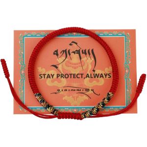 Trahoo-Bracelet Rouge, Bracelet En Tissu Kabbale, Protection B&eacute;b&eacute;, Hommes, Femmes, Porte-Bonheur Tib&eacute;tain Fait Main, Porte-Bonheur Bouddhiste, Tiss&eacute; - Neuf