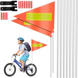 Kal-Drapeau Vélo Sécurité, Fanion Sécurité Vélo Enfant, Fanion Remorque Vélo Triangulaire, Drapeau Sécurité Cyclisme, Drapeau Vélo Enfant, Haute Visibilité Fanion Vélo Sécurité Fanion Velo Enfant - Neuf