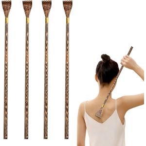 Kal-Lot De 4 Gratte-Dos En Bois : 17 Pouces Masseur Long Gratte-Dos Gratte-Main Gratte-Dos Manuel Appareil De Massage Du Dos Pour Un Soulagement Immédiat Des Démangeaisons - Neuf