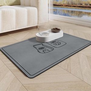 Tapis De Gamelle Pour Chien Et Chat-Antidérapant-Super Absorbant-Séchage Rapide-60 X 40 Cm.[X249] - Neuf