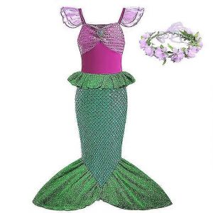 Costume De Princesse Ariel De La Petite Sirene De Disney Pour Enfants, Robe De Cosplay Pour Filles, Vetements De Fete D'anniversaire, De Carnaval, Robe De Sirene R - Neuf