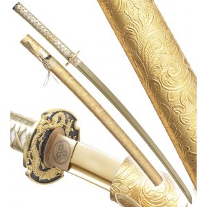 Danzan Katana Forg&eacute; Gold Dragon Sabre Epee - Maru 1045 D&eacute;coration - Neuf