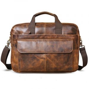 Wla.com-Sac à bombes d'affaires en cuir noir pour hommes,portefeuille fourre-tout,étui pour ordinateur portable et documents,design antique,sac messager,rêves douloureux,huile,16 ",1119 - 1119-brown - Neuf