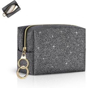 CAUC-10 * 8 * 6cm Mini Pochette Maquillage pour Femme Rouge à Lèvres Vernis a Ongle Organisateur en Cuir Pailleté Mini Trousse de Toilette Fille de Voyage Accessoires pour Cadeau Amie Anniverssaire(N - Neuf