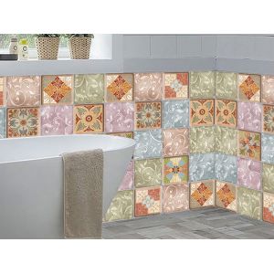 Lot de 16 autocollants adh&eacute;sifs imperm&eacute;ables pour carrelage, id&eacute;aux pour la d&eacute;coration int&eacute;rieure. - Neuf