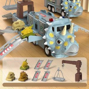 Dinosaur Inertia Transport Toy Car Children's Truck Birthday Gift-Gris - Neuf