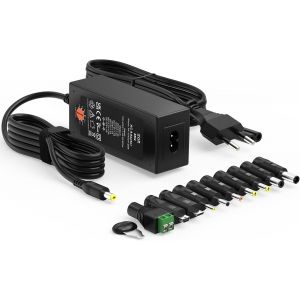 45W Adaptateur d'Alimentation Universel AC à DC 5V 6V 7.5V 9V 12V 13.5V 15V 3A Transformateur d'alimentation à Découpage avec 10 Connecteurs DC, 3000mA Max - Neuf