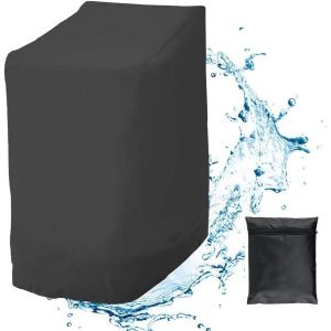 Housse De Chaise De Jardin Exterieur Empilable, Housse De Protection Fauteuil De Jardin, Tissu Oxford 210d Imperméable, Anti-Uv/Pluie, 114 X 85 X 65 Cm, Pour 6 Chaises Empilables - Neuf