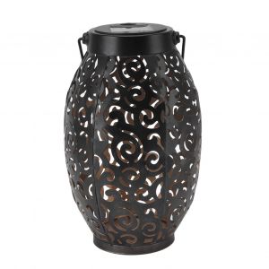 Hjlian Lampe Solaire Suspendue Etanche En Fer Forge, Motif Creux, Luminaire Decoratif D'exterieur Pour Jardin, Pelouse, Cour - Neuf