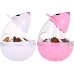 2pcs Chat Treat Distributeur Jouet,Souris Forme Chat Jouet Interactif Et Distributeur De Nourriture - Neuf