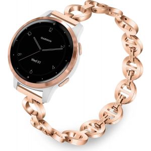 Kalanka-Bracelet De Montre En Acier Inoxydable Bijoux Bracelet Pour Fossil Frauen Gen 6 42mm, Withings Scanwatch 38mm, 18mm, Rose, Or Rose, 195 Millimètres - Neuf