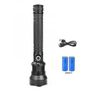 Lampe De Poche Led Rechargeable Super Lumineuse 9000 Lumens Xhp702, Zoom Tactique Et Étanchéité Ipx5 Pour L'extérieur-1psc - Neuf
