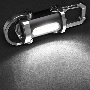 Hutp-Lampe De Poche Porte-Clés Led Cob Type-C,Rechargeable Par Usb,Ultralégère,Pour Camping Et Randonnée - Neuf