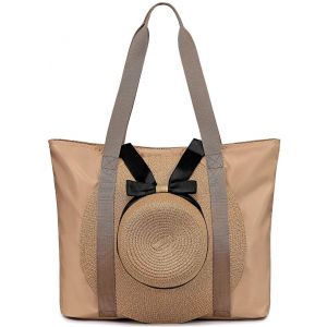 Chapeau de soleil sacs de plage pour les femmes, imperm&eacute;able &agrave; l'eau de sable perm&eacute;able sacs de plage, fermeture &agrave; glissi&egrave;re pliable sac de plage sac de voyage de sport - Neuf