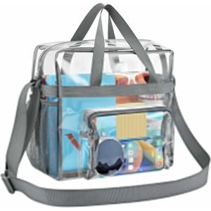 MAA-Sac Transparent Femme Sac Fourre-Tout Transparent Sacs à Bandoulière Transparents Sacs en PVC Transparents Portable Clear Bag pour Les Sports, Sportifs (30 x 30 x 15 cm) - Neuf