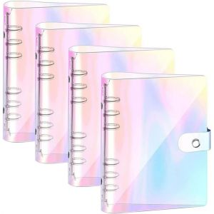 Yemaesre-4 Pièces Couverture De Reliure A5 Couverture De Classeur En Pvc Souple Couleur Transparent Couverture De Protection 6 Anneaux Rechargeable A5 Feuilles Volantes - Neuf