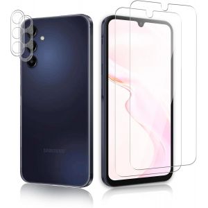 Sjzg-Lot De 2 Films De Protection D'&eacute;cran En Verre Blind&eacute; Pour Samsung Galaxy A16 Et 2 Films De Protection Pour Appareil Photo, Toucher Sensible, Duret&eacute; 9h, Film De Protection En Verre Blind&eacute;, Hd - Neuf