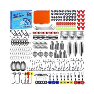 Kit De P&ecirc;che Au Bar 257 Pi&egrave;ces Avec Plombs, Plombs, &Eacute;merillons Et Leurres &iquest; Id&eacute;al Pour Les Amateurs De P&ecirc;che En Eau Douce Et En Eau Sal&eacute;e - Neuf