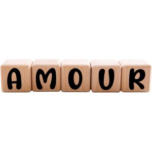 ERYI-Cubes En Bois De 5Cm X 5Cm Kits De 5 Cubes Avec Stickers Noir - Lettres En Bois Grande Taille, Prénom Personnalisé, Décoration Chambre Bébé Et Enfant, Cadeau Naissance Et Cadeau Personnalisé - Neuf