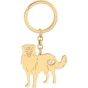 Kal-Porte-Clés Chien Berger Australien Acier Inoxydable Border Collie Puppy Porte-Clés Voiture Cadeaux Pour Femmes Filles Bijoux - Neuf