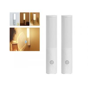 Lot De 2 Veilleuses Led &Agrave; D&eacute;tecteur De Mouvement Avec Applique Murale Magn&eacute;tique Rechargeable - Neuf
