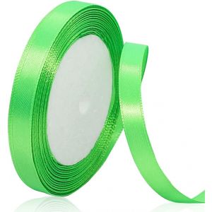 Ruban De Satin Vert Fruit De 10 Mm, 22 M&egrave;tres - Ruban Cadeau Large - Ruban En Tissu Pour Mariage, Bapt&ecirc;me Et Anniversaire - Neuf