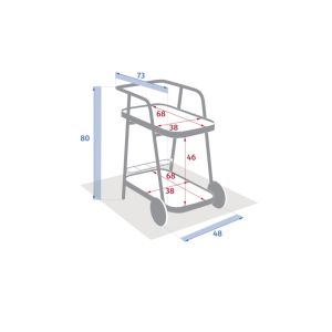 Desserte De Jardin Alu Avec Roues Easiness Argile - Hesp&eacute;ride - Neuf