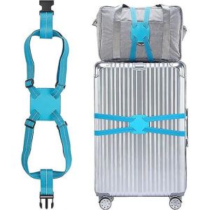 Sangle &eacute;lastique pour bagages, sangle &eacute;lastique pour sac de voyage, adapt&eacute;e aux valises, peut ajouter des sacs (bleu) - Neuf