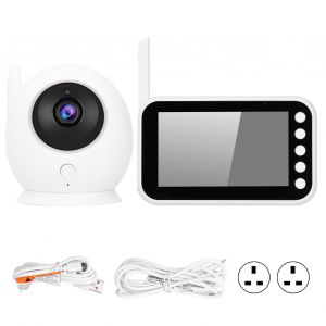 Babyphone Wi-Fi 4,5 Pouces, 8 Led Ir, Camera De Securite, Audio Bidirectionnel, Rappel De Synchronisation, Surveillance De La Temperature, Pour Chambre D'enfant, 100-240 V, Prise Uk - Neuf